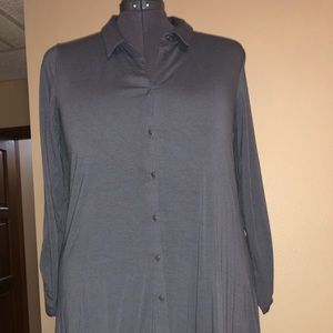 Grey button down tunic